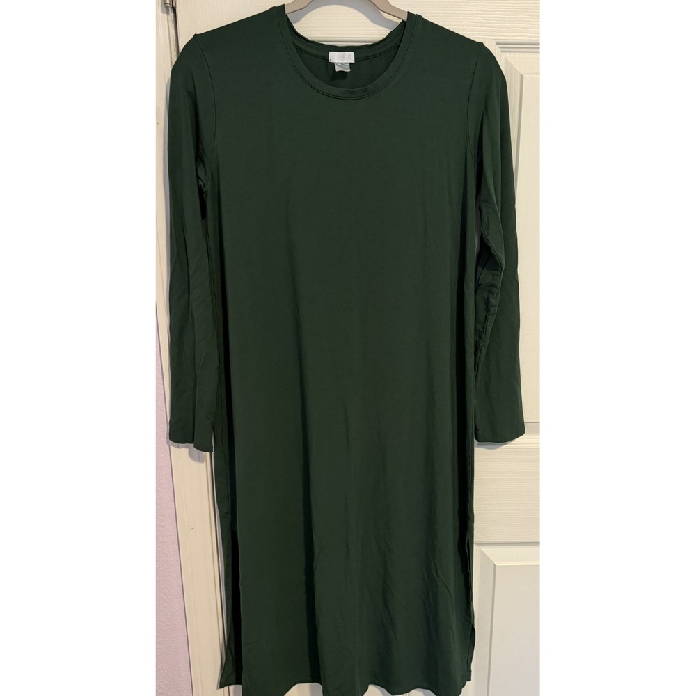 Lake Pajamas Bamboo Modal Nightgown S Forest Green Long Sleeved Stretch Comfy